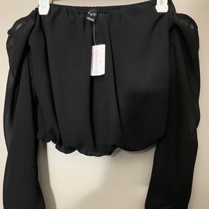 Black chiffon top